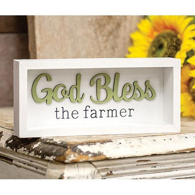 💙 God Bless the Farmer Shadowbox Frame