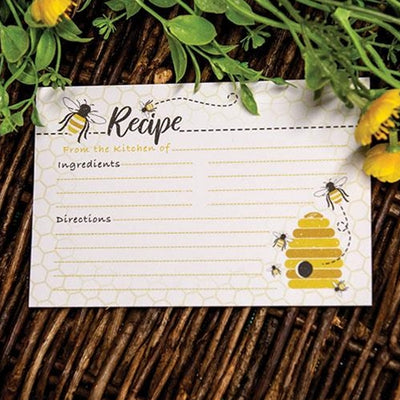 Bee Recipe Cards Package of 24