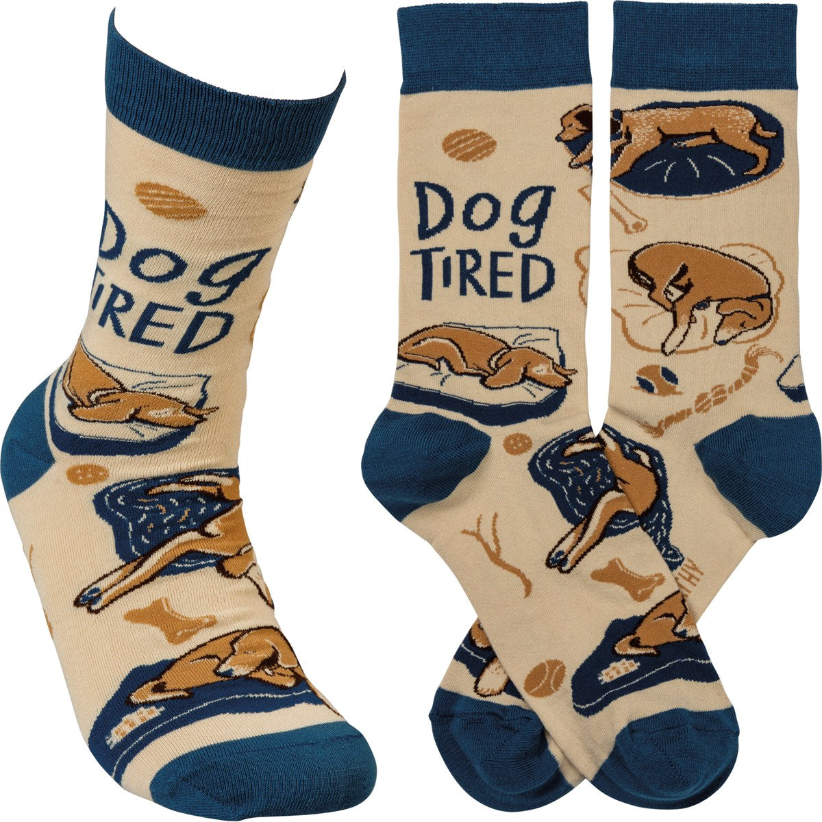 Dog Tired Sleeping Pups Unisex Fun Socks