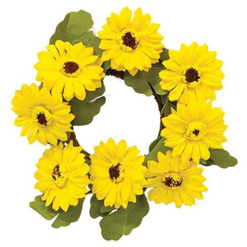 Yellow Daisy 5.5" Small Faux Floral Ring