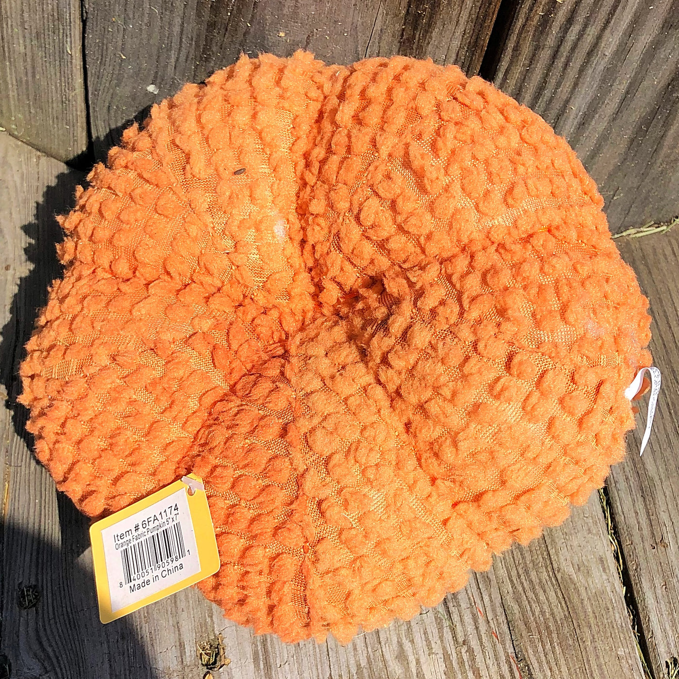 Orange Bumpy Fabric 5" H Pumpkin