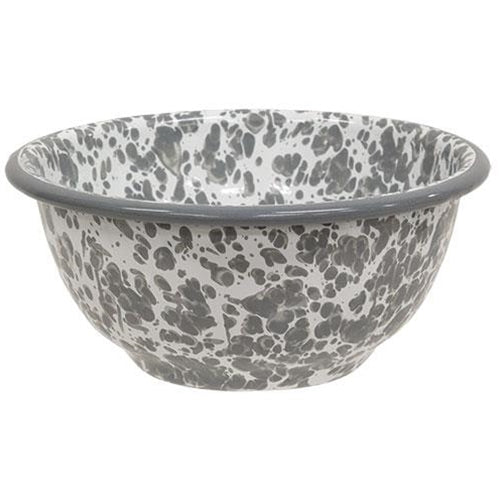 Gray Splatter Enamelware Cereal Bowl