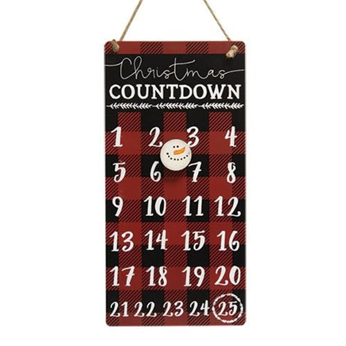 💙 Buffalo Check Snowman Christmas Countdown