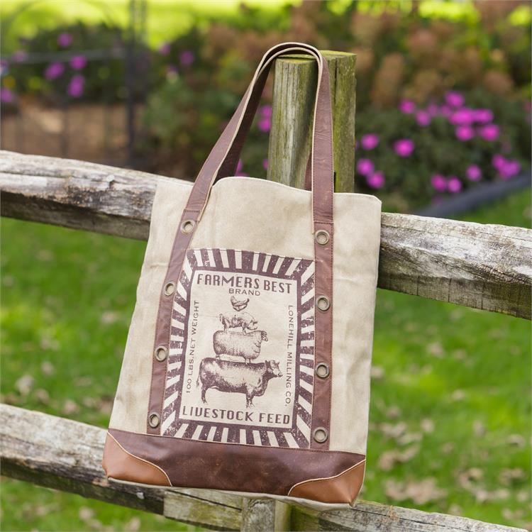 Farmer's Best Stacked Animals Canvas Tote Bag