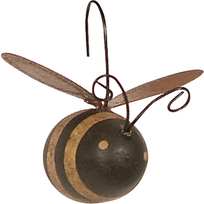 Set of 12 Mini Wooden Bee Ornaments