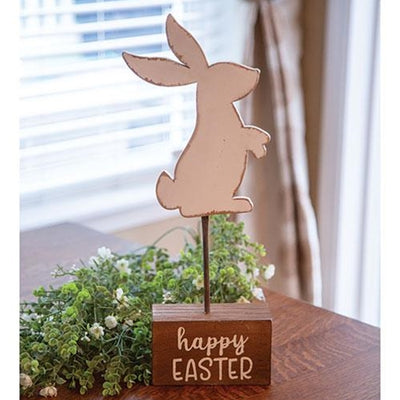 Happy Easter Bunny Pedestal 17.5" H