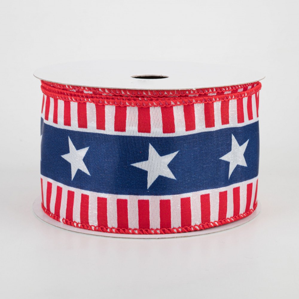 Bold Star & Stripes Americana Ribbon 2.5" W x 10 yards