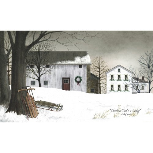 💙 Billy Jacobs Christmas Time's A Coming Canvas 6" x 10" Print