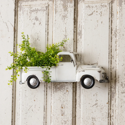 Antique Style White Truck Wall Shelf