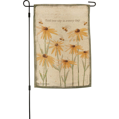 Find Bee-uty In Every Day Bees and Flowers Garden Flag