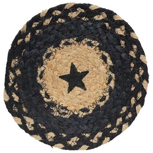 Braided Black Star Jute 8" Trivet