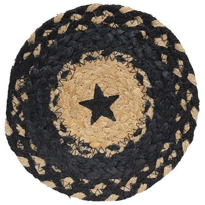 💙 Braided Black Star Jute 8" Trivet