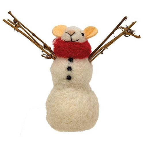 💙 Mouse Snowman Felt Ornament