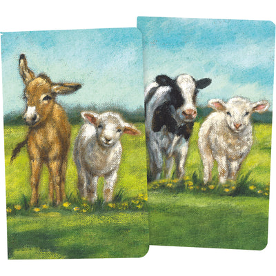 💙 Set of 2 Farm Animals Small Notebooks