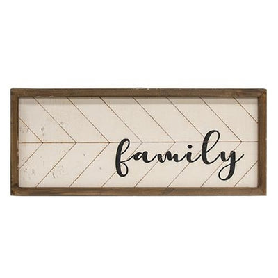 Family Distressed Woodburned 19" Farmhouse Sign