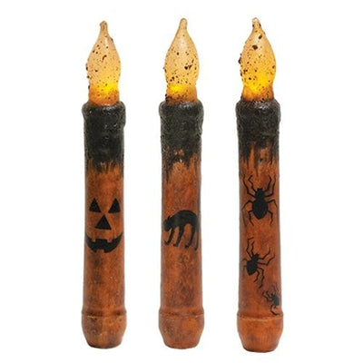 Set of 3 Halloween Timer Taper Candles