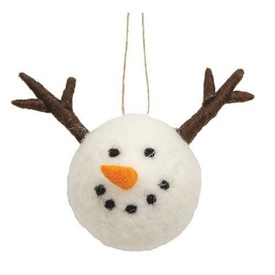 Snowman Reindeer Felt Wool Ornament
