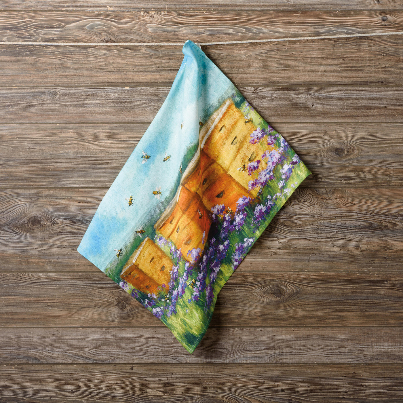 Surprise Me Sale 🤭 Bee Hives in Flower Field Kitchen Towel