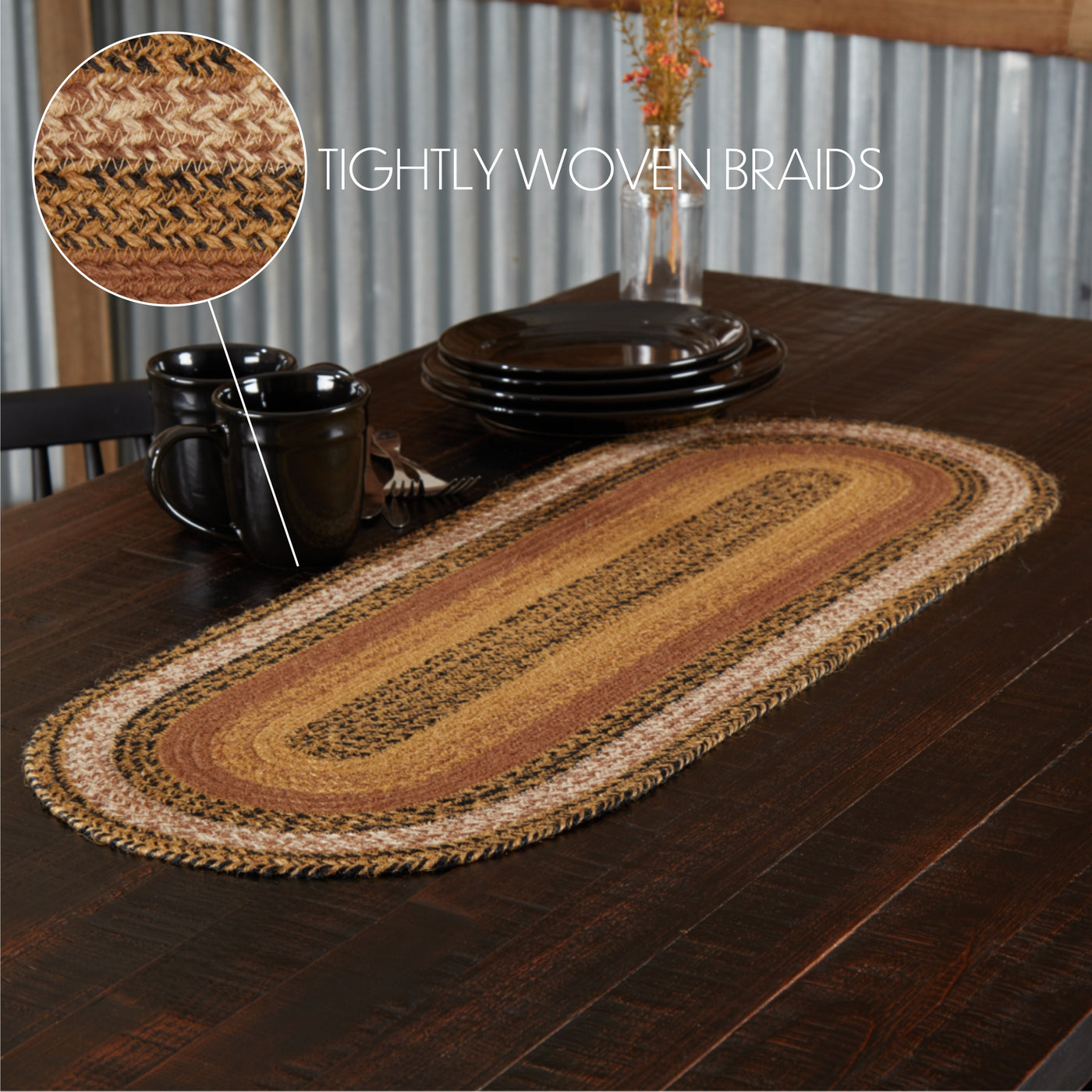 Kettle Grove Jute Table Runner 13" x 36"