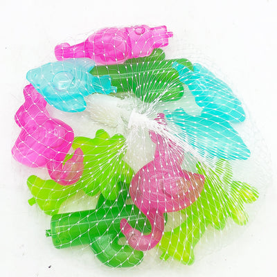 💙 Set of 10 Tropical Reusable Plastic Ice Cubes Flamingo Palm Tree Cactus Fish