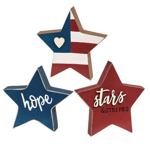 Set of 3 Stars & Stripes Americana Chunky Sitters