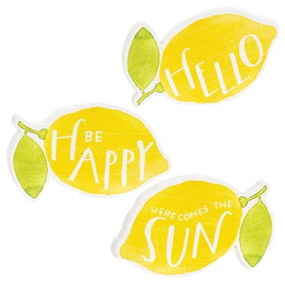 Set of 3 Be Happy Lemon Magnets