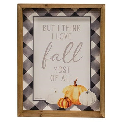 I Love Fall Most of All Wood Shadowbox 18.5" H