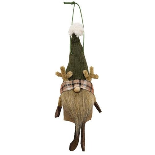 Green Reindeer Gnome Felt Ornament
