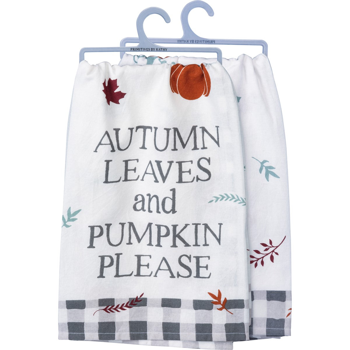 💙 Autumn Leaves and Pumpkins Please Dish Towel