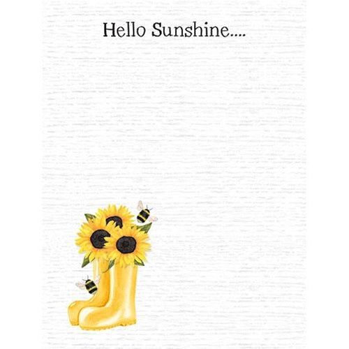 Hello Sunshine Boots Mini Notepad With Magnet