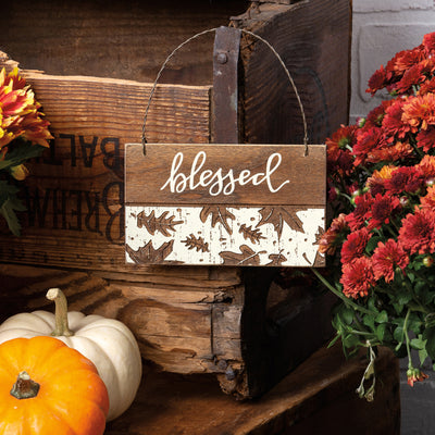 Surprise Me Sale 🤭 Blessed Fall Leaves Wooden Ornament Hanger