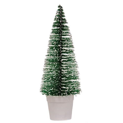 🎄💙 Potted Snowy Bottle Brush 7" Tree