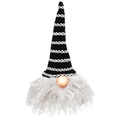 💙 Black Hat Santa Gnome with LED Light Up Nose