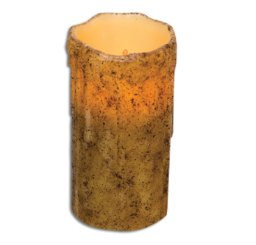 Burnt Ivory Drip Battery Powered Pillar Candle