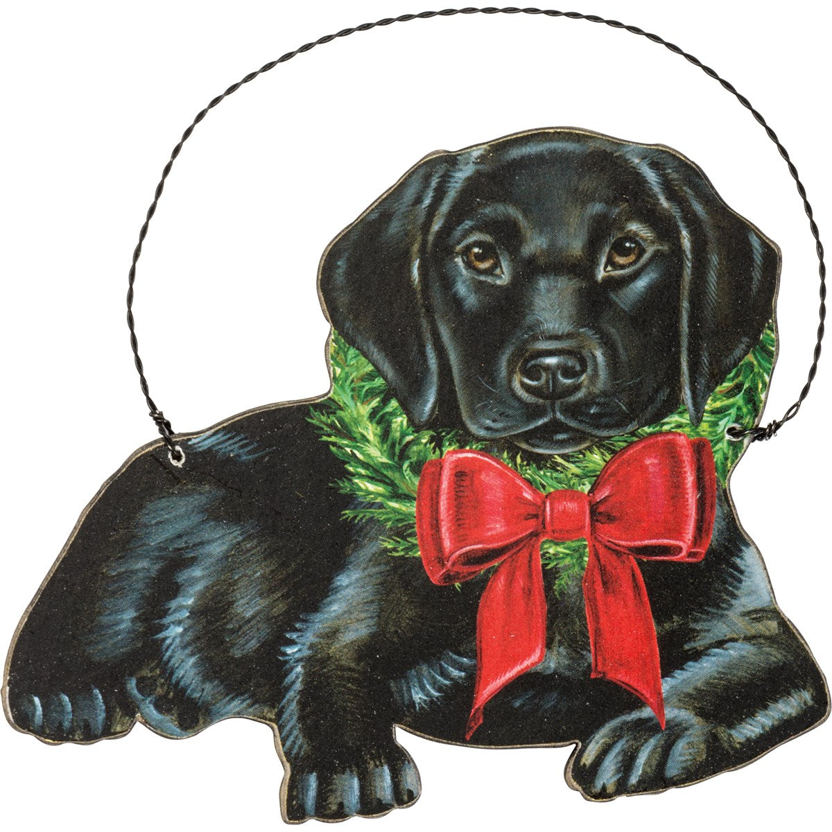 Christmas Black Lab Ornament