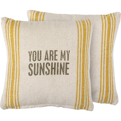 You Are My Sunshine 10" Yellow Striped Pillow