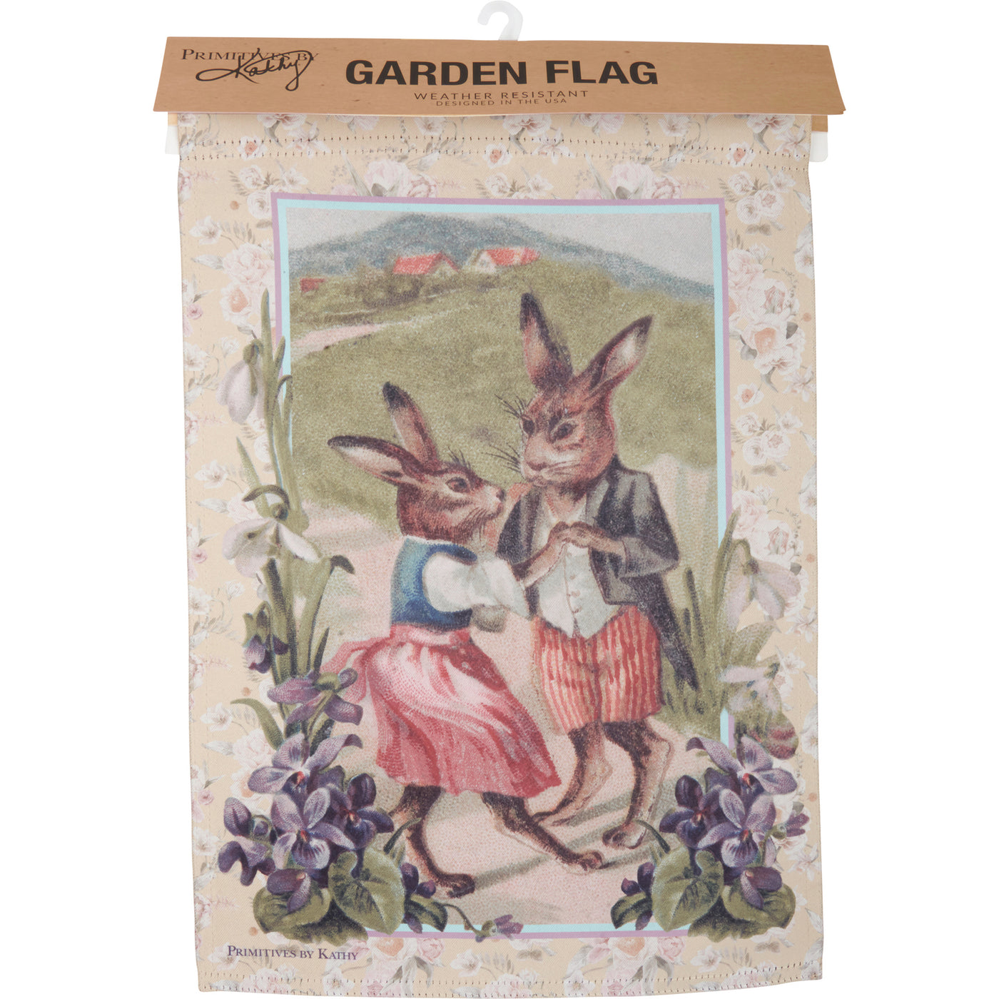 💙 Nostalgic Dancing Bunnies Garden Flag