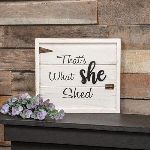 That's What She Shed Framed Wooden Sign
