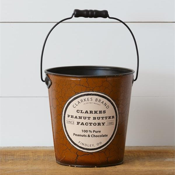 Clarkes Peanut Butter Factory Retro Label Bucket