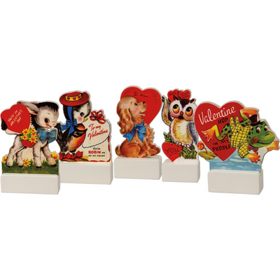 Set of 5 Valentine's Day Nostalgic Stand Up Figures