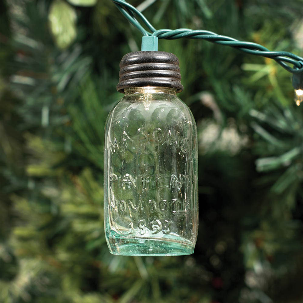 💙 Glass Mason Jar Ornament for Christmas Lights 3.5"