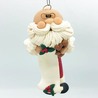 💙 Handcrafted Santa with List Clay Dough Ornament