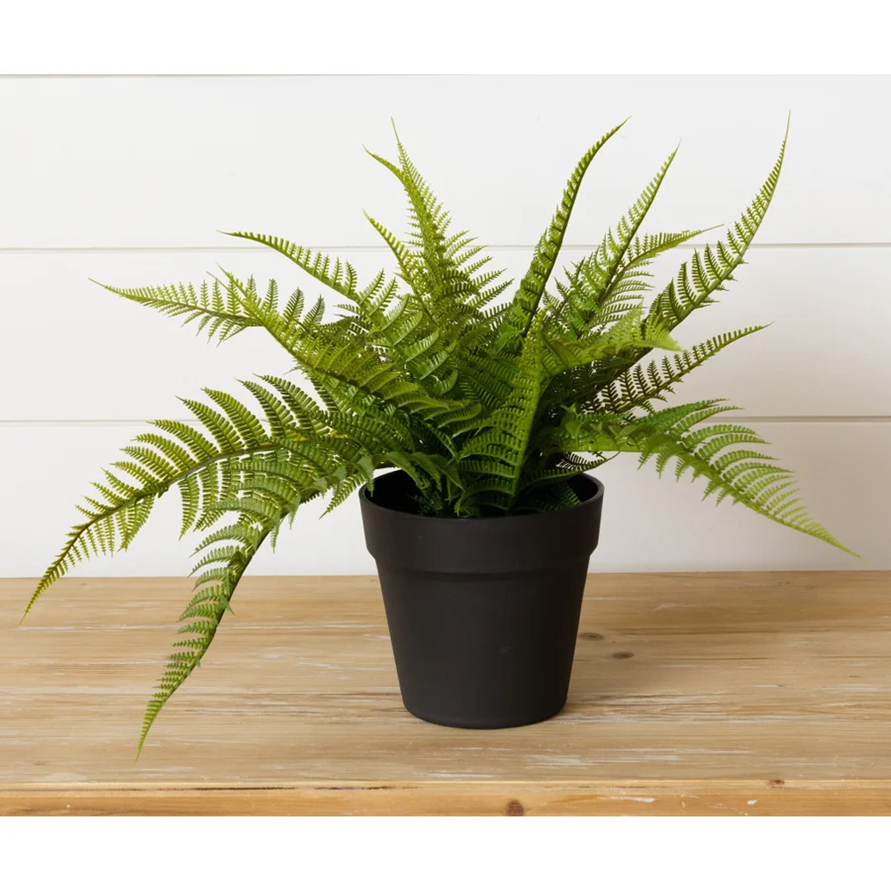 Green Fern 13.5" Faux Foliage Potted Plant
