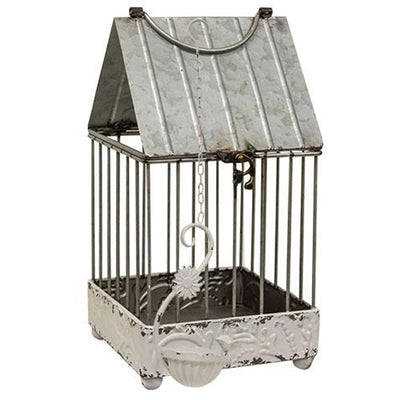 Cottage Chic Ornate Bird House Lantern