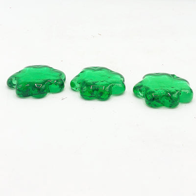 💙 Set of 3 Shamrock Green Glass Decorations