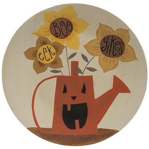 Boo, Eek, Yikes Pumpkin 11.5" Decorative Halloween Plate