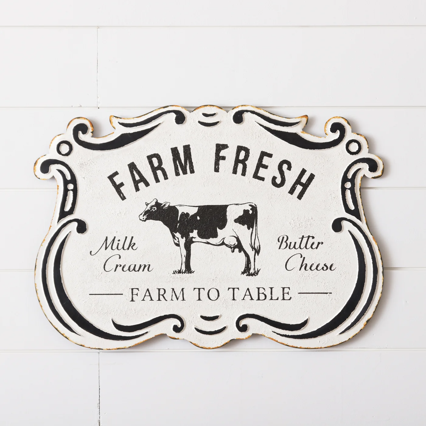 Farm Fresh Cow Farm To Table 20" Metal Sign