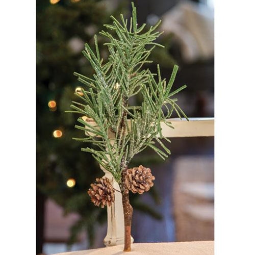 Surprise Me Sale 🤭 Glittered Large Pine and Cones 14" Faux Evergreen Spray
