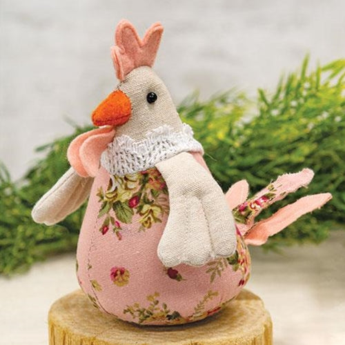 Garden Floral Sitting Hen Fabric Figure