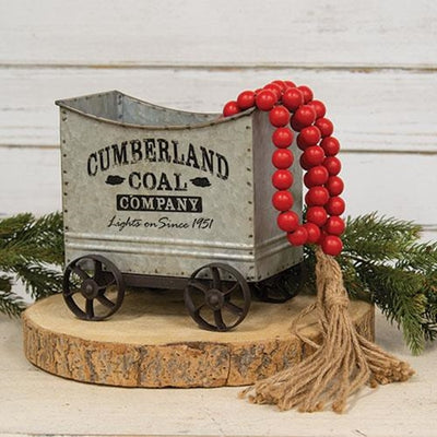 💙 Red Wooden Bead 5 Ft Garland